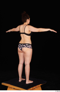  Leticia black bra floral panties lingerie standing t poses underwear 0006.jpg